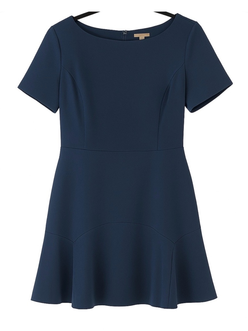 Cremieux Teal Navy Short Sleeve Fit-and-Flare Dress
